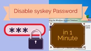 Disable syskey in 1 Minute [upl. by Ayihsa725]