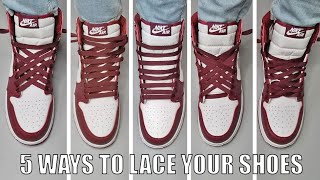 5 WAYS TO LACE UP YOUR JORDAN 1  Laces Styles [upl. by Truitt]