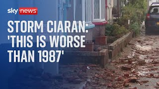 Jersey residents say Storm Ciaran is worse than Great Storm of 1987 [upl. by Macmahon]