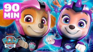 PAW Patrol Aqua Pups Underwater Rescues w Skye amp Chase  90 Minute Compilation  Shimmer and Shine [upl. by Annailuj502]