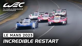 Incredible Action at the Restart in Hypercar I 2023 24 Hours of Le Mans I FIA WEC [upl. by Chabot491]