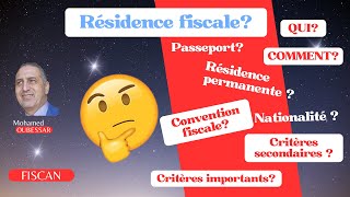 La résidence Fiscale au Canada [upl. by Rafaela364]