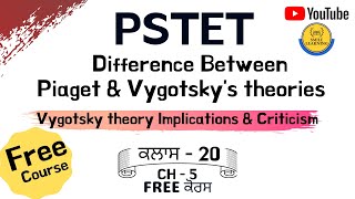 Vygotsky vs Piaget Similarities and Differences by Tejinder Kaur  Educational Implications  PSTET [upl. by Durrace]