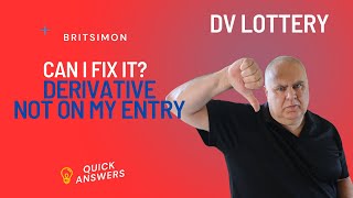 DV Lottery  Missed derivative from the entry  can I fix it [upl. by Attennhoj]