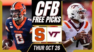 SYRACUSE vs VIRGINIA TECH CFB Picks amp Prediction  College Football Free Picks Today [upl. by Lynnell266]