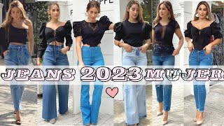 ESTOS JEANS👖 MARCAN TENDENCIA EN 2023 MODA EN JEANS PARA MUJER [upl. by Nizam537]