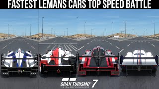 TOP 12 FASTEST LEMANS CARS TOP SPEED BATTLE IN GRAN TURISMO 7 [upl. by Ardnama]