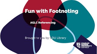 AGLC Fun with Footnoting [upl. by Nehtanhoj]