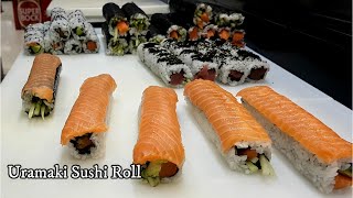 Uramaki Sushi Roll with Tuna and Salmon by Sushi Man Santosh [upl. by Janis]