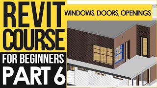 Revit Course for Beginners – Revit Tutorials to Learn BIM Fast  Part 6 – Doors Windows Openings [upl. by Luz]