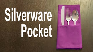 Napkin Silverware Pocket Tutorial  Basic Pocket [upl. by Fagan512]