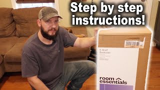 How to Assemble Room Essentials 5 Shelf Bookcase from Target [upl. by Elbon]