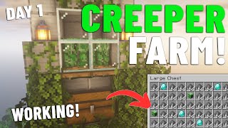 Minecraft Creeper Farm 121 Tutorial Easy and Efficient Gunpowder Farm [upl. by Llednor]