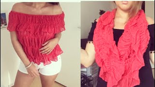 Refashion DIY Shoulder Free Top I Aus alt mach neu Schulterfreies Oberteil I Marina Si [upl. by Neerihs]