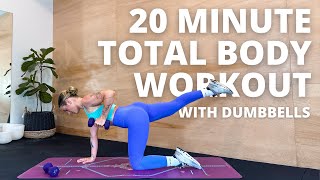 20minute TOTAL BODY workout with Dumbbells Ashley Freeman [upl. by Eetsirk504]