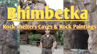 Bhimbetka rock shelters bhimbetka caves bhimbetka rock paintings [upl. by Ainerol]