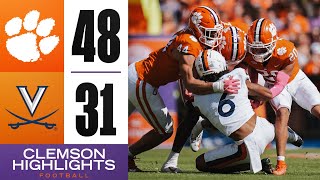 Clemson Football  Clemson Scores 48 Takes Down Virginia in Death Valley [upl. by Aicelef548]