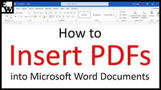 How to Insert PDFs into Microsoft Word Documents PC amp Mac [upl. by Nerty]