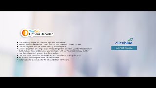 TrueData Options Decoder Aliceblue Integration Webinar [upl. by Ahsuatal]