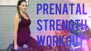 30 Minute Prenatal Strength Workout Dumbbell exercises for all trimesters of pregnancy [upl. by Boorman647]