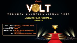 VOS Presents the VOLT  VEDANTU OLYMPIAD LITMUS TEST For VEDANTUS ELITE COURSES REGISTER NOW FREE [upl. by Ong]