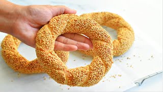 How To Make Turkish Street Style Simit BreadHomemade Turkish Simit RecipeEasy homemade bread [upl. by Kcirdef900]