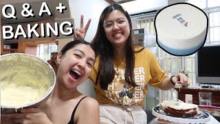 SISTER QampA  MESSY BAKING KOREAN MINIMALIST CAKE  Rei Germar [upl. by Veronike]