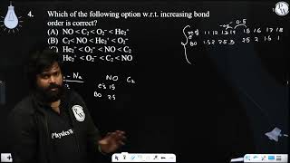 Which of the following option wrt increasing bond order is correct [upl. by Nnomae]