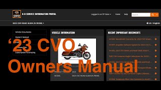 23 CVO Owners Manual [upl. by Einitsed596]