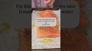 Tips for getting rid of fishy smell Soak in cold lemon water or cold milk See description box [upl. by Isobel]