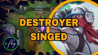 Baron Lane Singed INSANE Gameplay  Wild Rift [upl. by Ayekel]