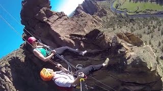 Simul Rappelling from Monkey Face Spire at Smith Rock Oregon [upl. by Ignacio]