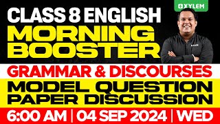 Class 8 English  Morning Booster  Model Question Paper Discussion  Xylem Class 8 [upl. by Aicenra]