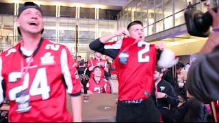 ATLANTA FALCONS FANS REACT DURING SUPER BOWL LI IN DOWNTOWN ATLANTA THE THRILL AND THE AGONY [upl. by Yllib]