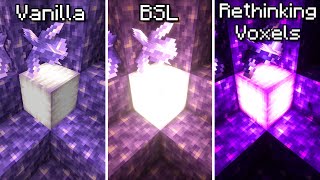 Vanilla VS BSL VS Rethinking Voxels  Best Minecraft Shader Comparison [upl. by Asilad]