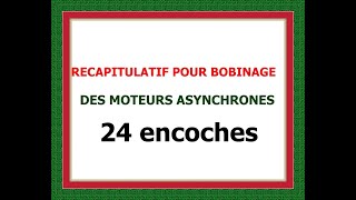 Comment faire un schéma de bobinage RÉCAPITULATIF POUR BOBINAGE24 encoches [upl. by Korns]