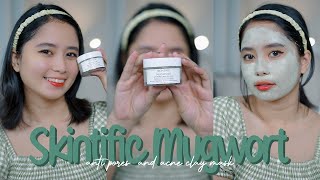 Review Skintific Mugwort Anti Pores and Acne Clay Mask  Before After [upl. by Suidaht832]