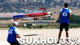 RC Giant Sukhoi Su29 Aerobatic Show by Best Portuguese Pilot Pedro Precioso in PLATA Airport Teruel [upl. by Nahtanohj]