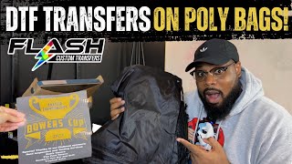 HOW TO PRESS 38 POLY DRAWSTRING BAGS IN 10MIN  USE OUR DTF TRANSFERS ON YOUR NEXT PROMO PROJECT [upl. by Joappa565]