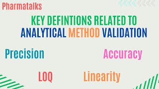 Key terms related to validation of an analytical method [upl. by Nessej]