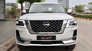 2022 Nissan Patrol Platinum Full Options White Color  Full Size Luxury SUV  Exterior and Interior [upl. by Nutsud]