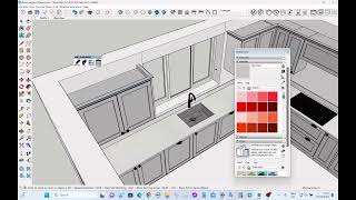 3 Beginner Sketchup Tutorial  Adding Cornice to kitchen cabinets in a Sketchup model [upl. by Mit]