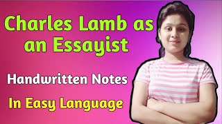 Charles Lamb as an Essayist  Charles Lamb  Charles Lamb as an Essayist in Hindi [upl. by Amorete508]