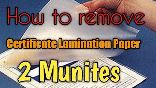 how to remove lamination form paper  lamination kaise nikale  लेमिनेशन आसानी से कैसे निकले [upl. by Kevyn968]