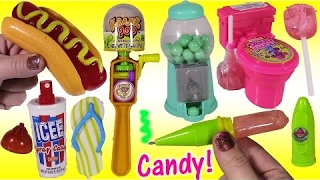 Candy Bonanza Sour Flush Candy Toilet Kidsmania Krank Pop Giant Gummy Hot Dog FUN [upl. by Lleuqram]