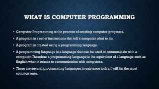 Computer Programming 1  Introduction to computer programming For the absolute beginner [upl. by Trimmer861]