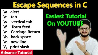 Escape sequences in c  Imp for Viva   Escape Sequences in Deep  C Programming Escape Sequences [upl. by Bates]