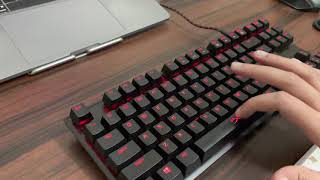 HyperX Alloy FPS Pro  Red Cherry MX with PE Foam mod [upl. by Ellehcan]