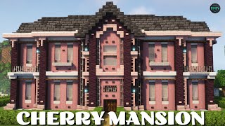 Build a Luxurious Cherry Wood Mansion in Minecraft  Easy Tutorial Complete [upl. by Rodolfo]