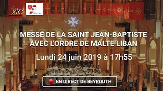 Messe de la saint JeanBaptiste avec lOrdre de Malte Liban en direct de Beyrouth [upl. by Jillane]